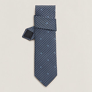 HERMES ネクタイ MARINE New w/ box HERMÈS Marine / Ciel 100% Silk Double Baucher Tie